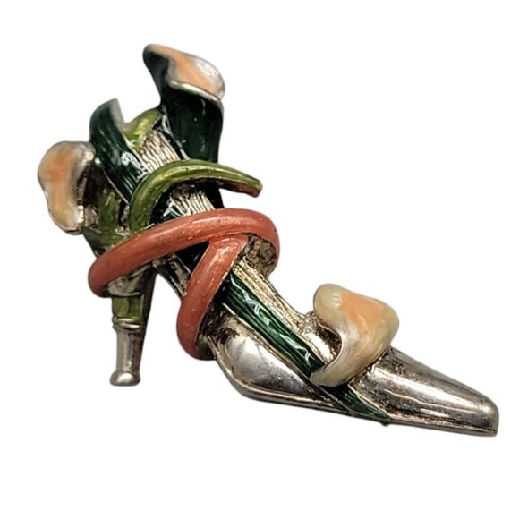 Kenneth Jay Lane Jewelry - KJL Sterling Silver High Heel Brooch 925 Thailand Kenneth Jay Lane Vintage